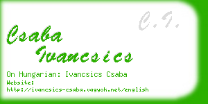 csaba ivancsics business card